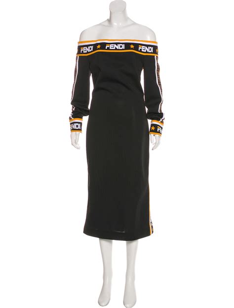 fendi long sleeve logo dress|Fendi monogram bodycon dress.